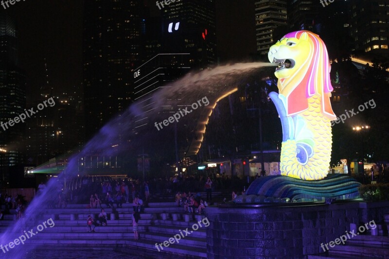 Singapore Merlion Merlion Park Travel Fountain