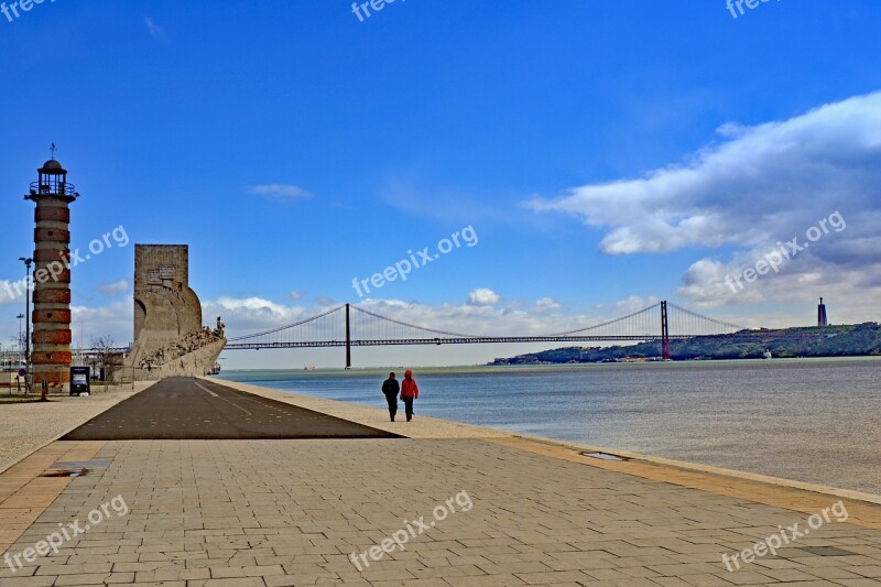 Lisbon Portugal Tejo River Padrão Dos Descobrimentos