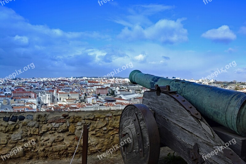 Lisbon Portugal Castle Of Sao Jorge Castle Ruin