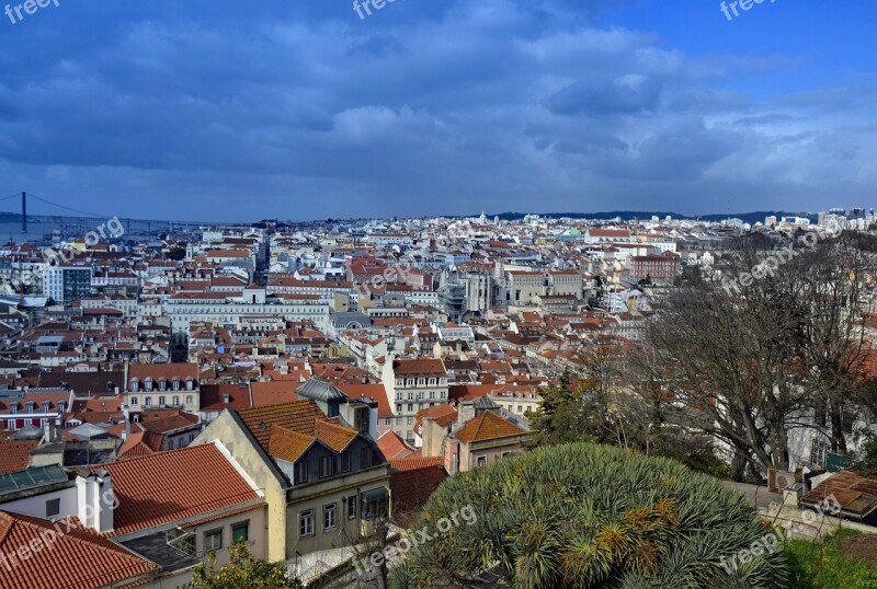 Lisbon Portugal Castle Of Sao Jorge Castle Ruin