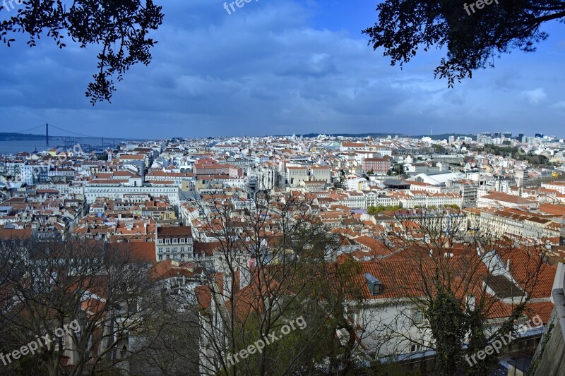 Lisbon Portugal Castle Of Sao Jorge Castle Ruin