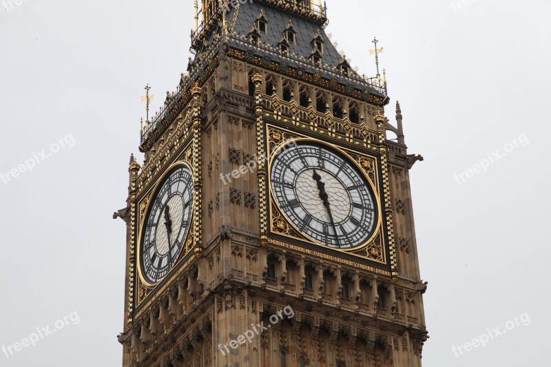 London Big Ben Tower Places Of Interest Time Indicating