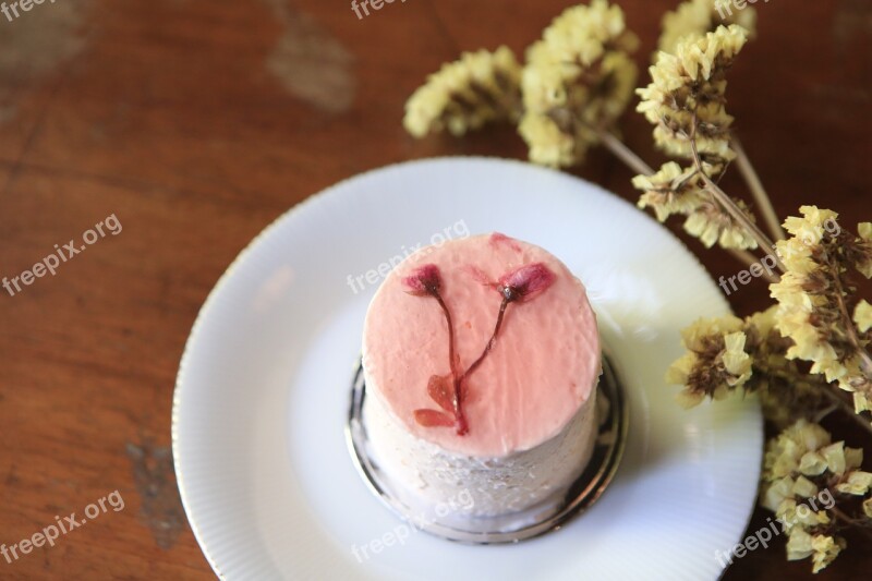 Sweets Cake Cake Cherry Blossoms Bakery Dessert