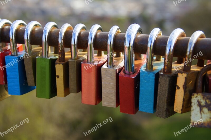 Castles Padlocks Love Locks Colorful Love