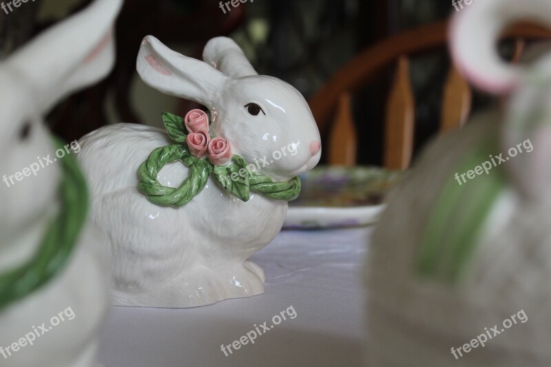 Bunny Easter Porcelain Easter Bunny Holiday