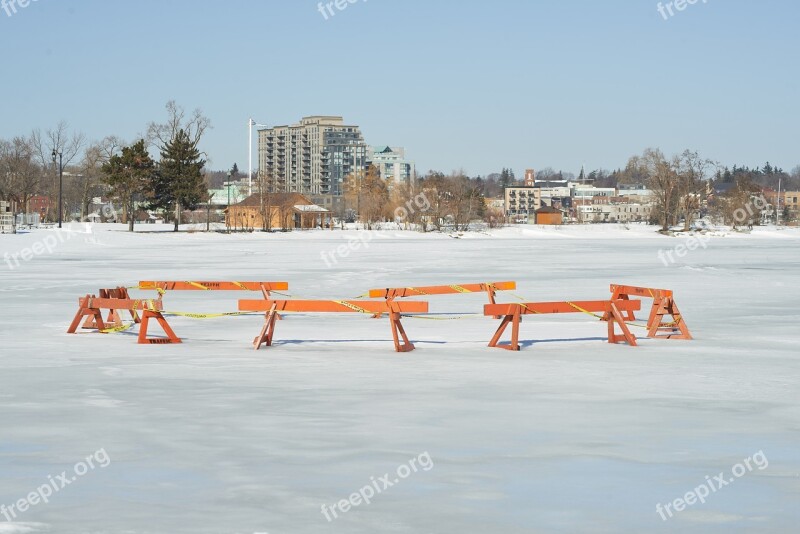 Ice Lake Winter City Canada