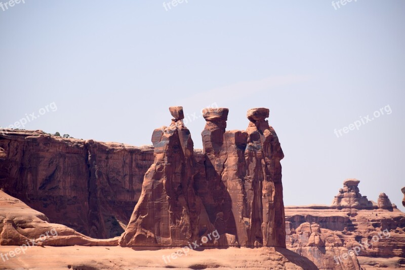 Arches National Park The Three Gossips Rock Formations Free Photos