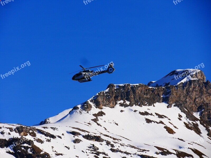 Helicopter Mountains Mountain Rescue Scenic Flight Free Photos