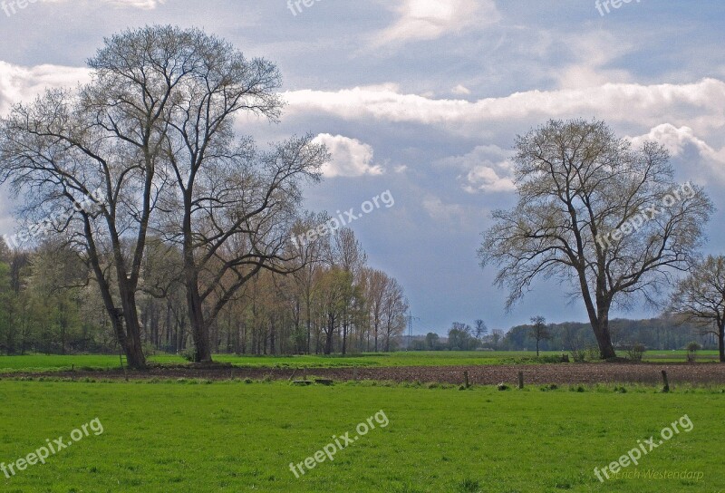 April Weather Münsterland Spring Rain Front Shiver