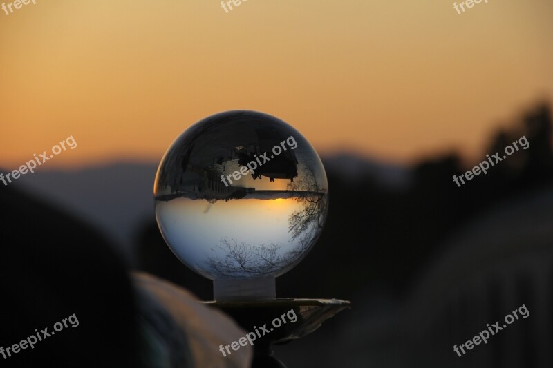 Sunset Crystal Ball At Dusk Free Photos