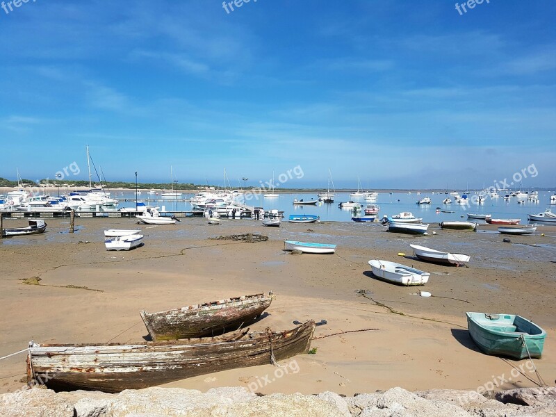 Port Marshes Sea Boat Chiclana De La Frontera