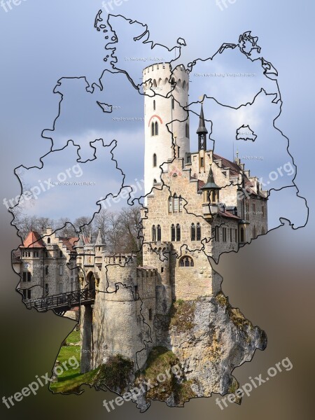 Germany Map Neuschwanstein Castle Fairy Castle Free Photos