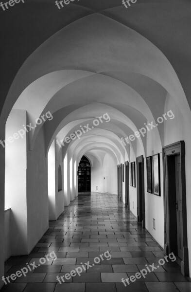 Corridor Doors Light Architecture Pointed Arch