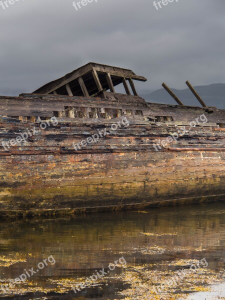 Wreck Scotland Mull Wood Boat