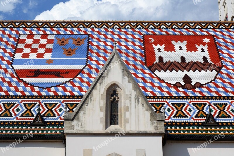 Church Roof Zagreb Historical Monument