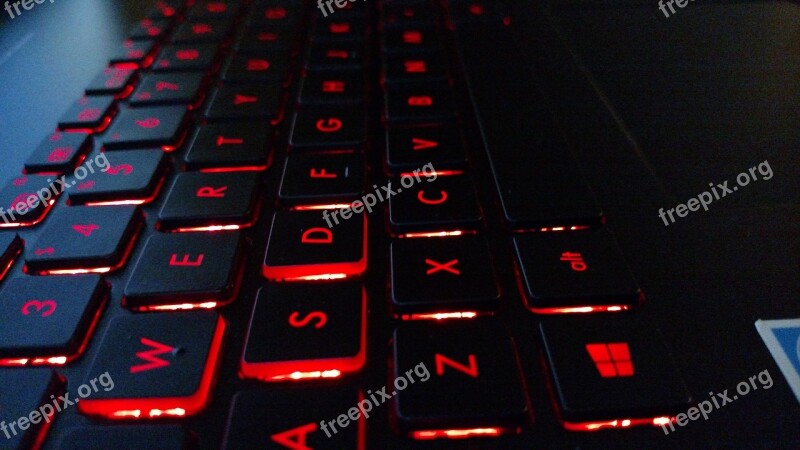 Tech Computer Keyboard Red Black