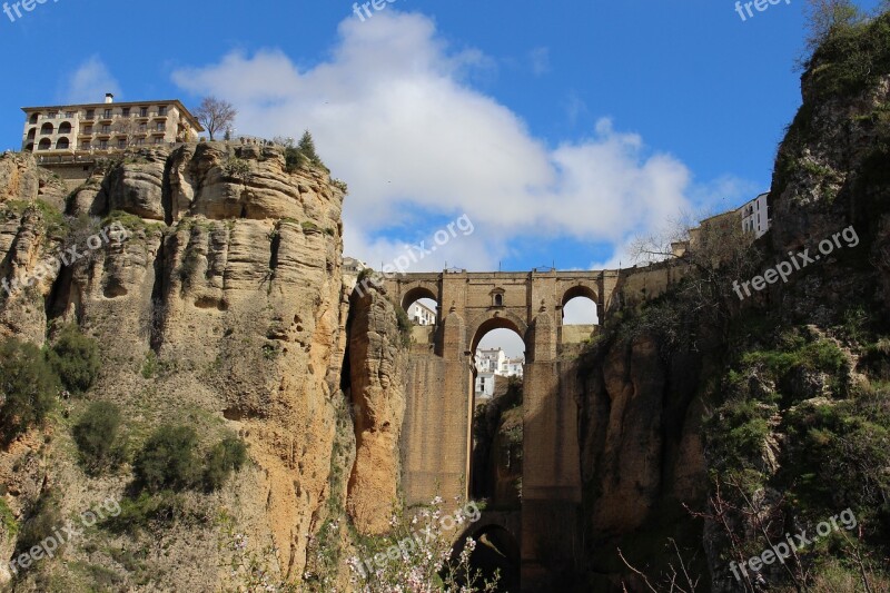 Ronda Spain Gorge Rock Town Bridge