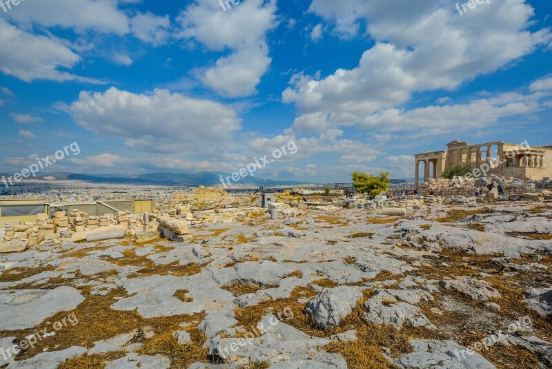 Terrain Rocks Stones Acropolis Greece