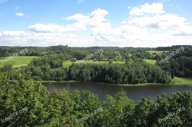 Latvia Landscape Nature Europe River