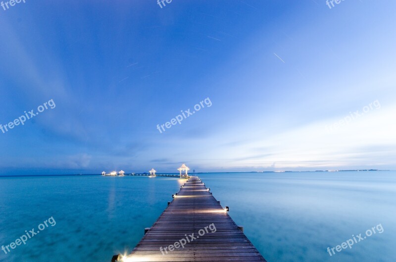 The Sea Maldives Views Trestle Free Photos