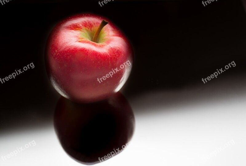 Shiny Apple Red Black Background Shade