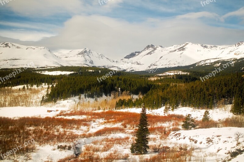 Glacier National Park Montana Landscape Winter Snow