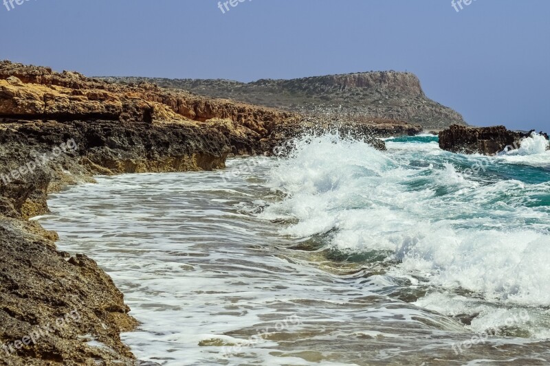 Wave Smashing Sea Coast Nature