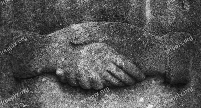 Hands Monument Architecture Grave Handshake