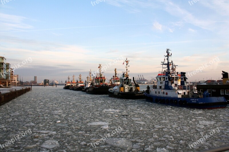 Port Ships Tug Ice Texture