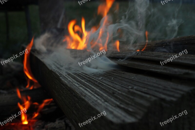 Fire Wood Smoke Flame Embers