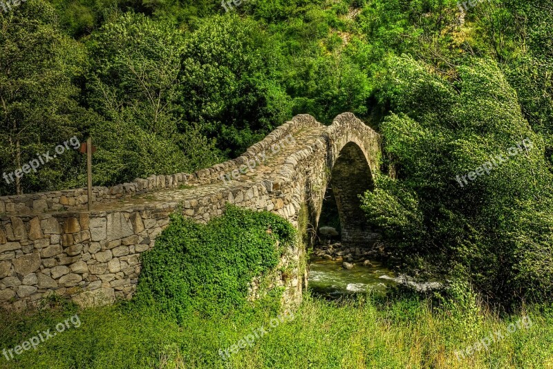 Medieval Bridge Pont De La Margineda Andorra 14th Century Romance