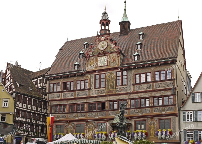 Tübingen Town Hall Stadtmitte Farmers Local Market Marketplace