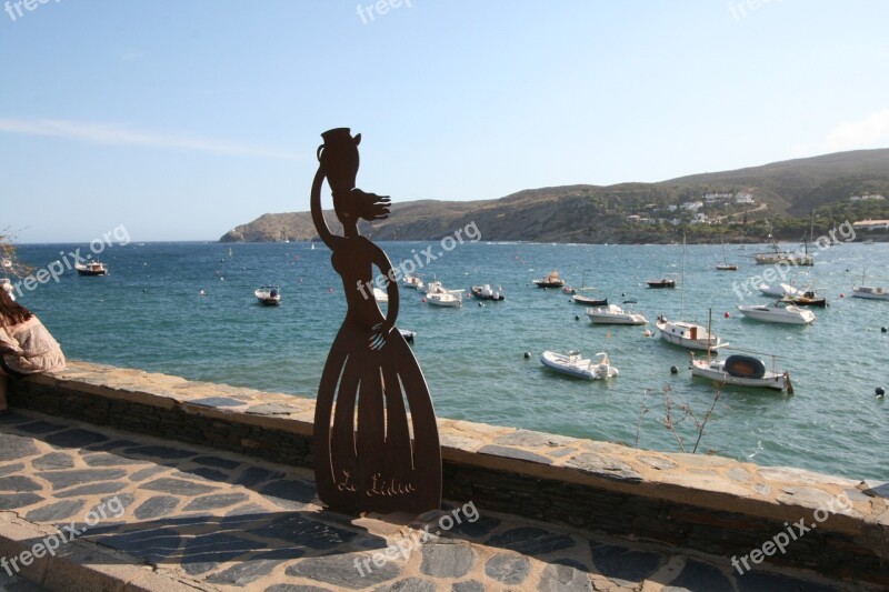 Sea Boats Costa Brava Landscape Cadaques