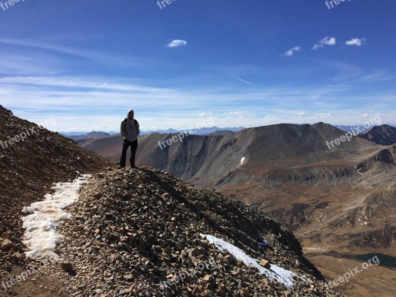 Hiking Conquer Mountain Mountain Top Confidence