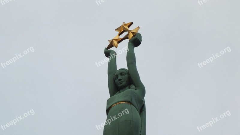 Freedom Monument Riga Latvia Old Town Freedom