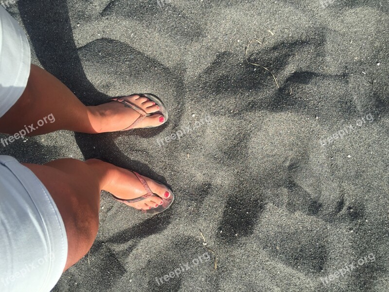 Greece Black Sand Travel Vacation Island