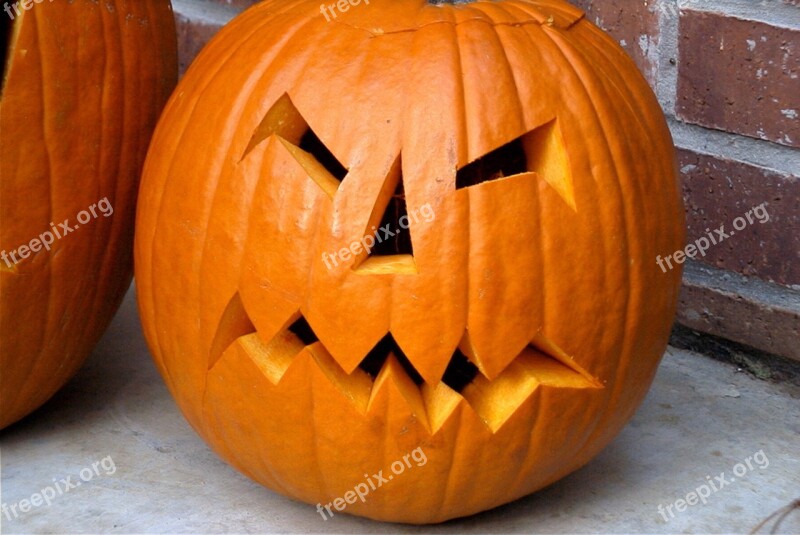 Pumpkin Jack-o-lantern Halloween Scary Orange