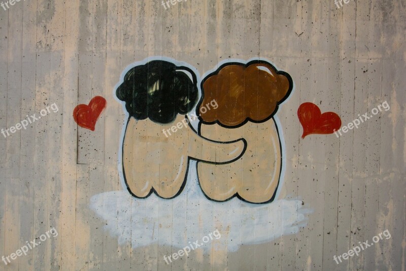 Love Is Love Heart Graffiti Pair