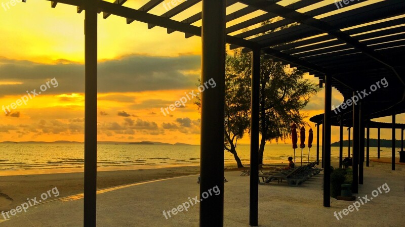 Cambodia Independence Beach Sunset Asia Paradise