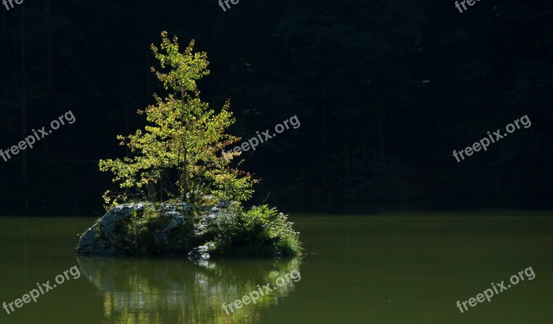 Lake Tyrol Backlighting Landscape Bergsee