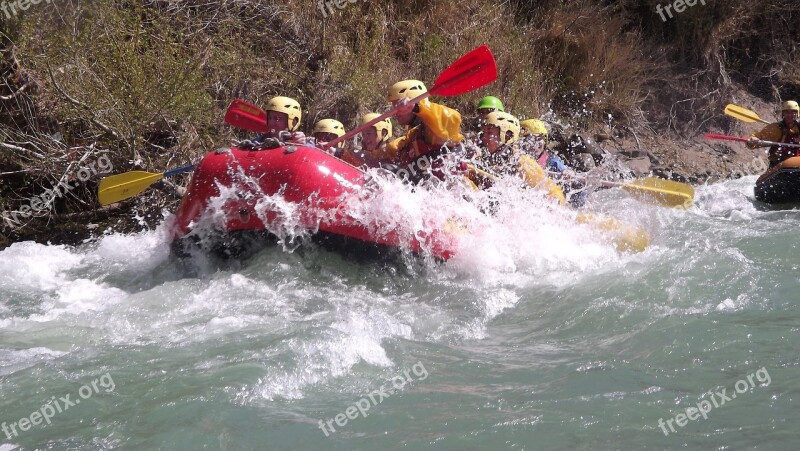 Rafting Rubber Boat River Adventurous Rapids