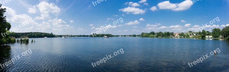 Lake Panorama Water Sky Spieglung