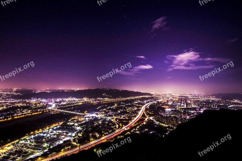 Night View Kite Hill The Three Gorges Taipei Free Photos