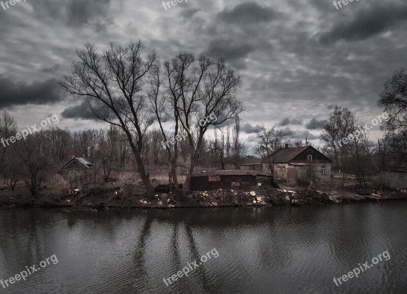 Sky Smooth Surface Beach River Clouds