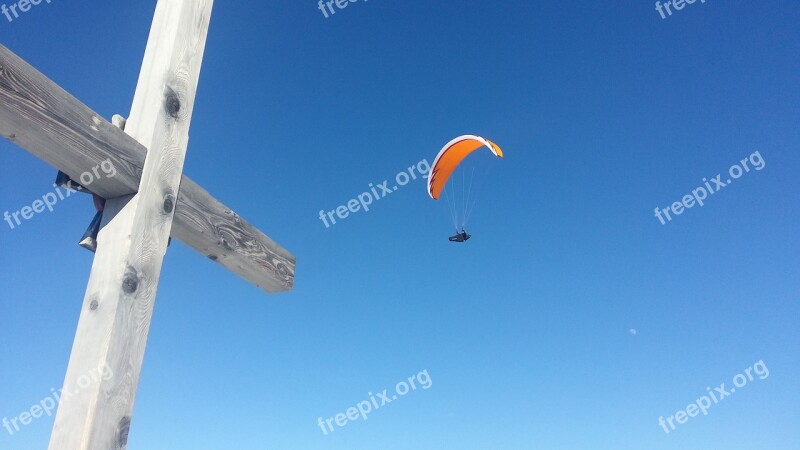 Paraglider Mountains Snow Mountain Sport