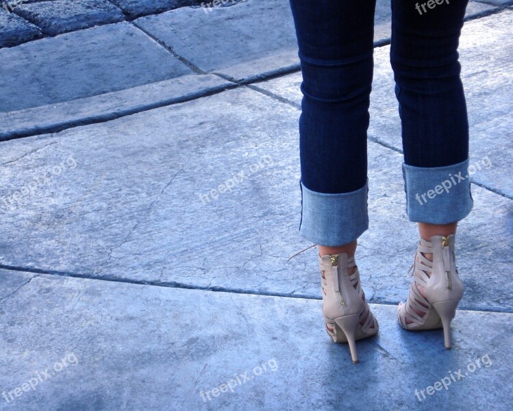 Jeans Heals Women Fashion Female