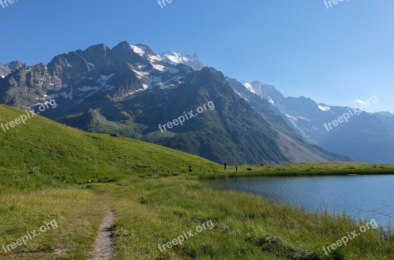 Serre-chevalier Lake Mountain Summer Alps