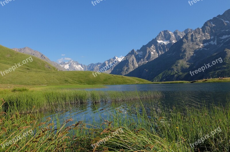 Serre-chevalier Lake Mountain Summer Alps