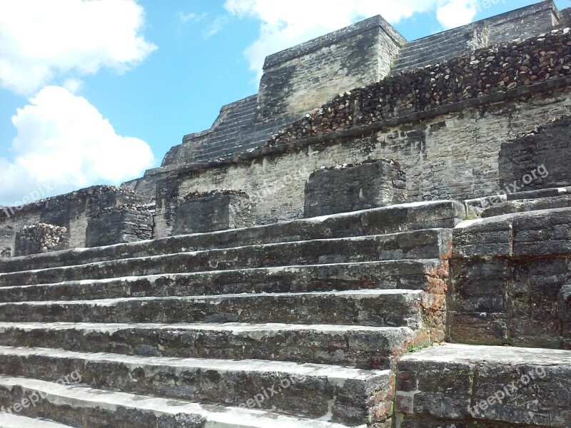 Mayan Ruins Belize Stone Mayan Temple