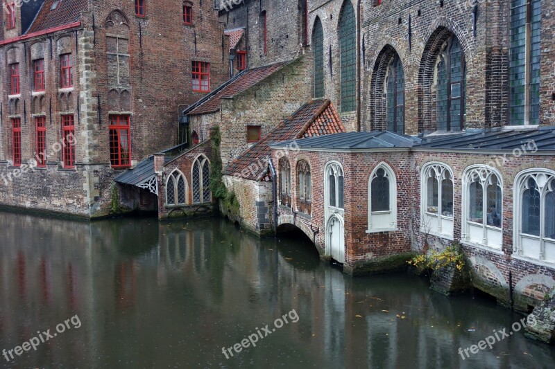 Bruges Belgium Wall Church Channel